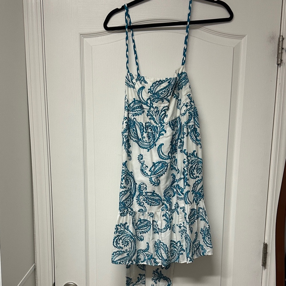 Alice + Olivia Blue and White Mini Dress
